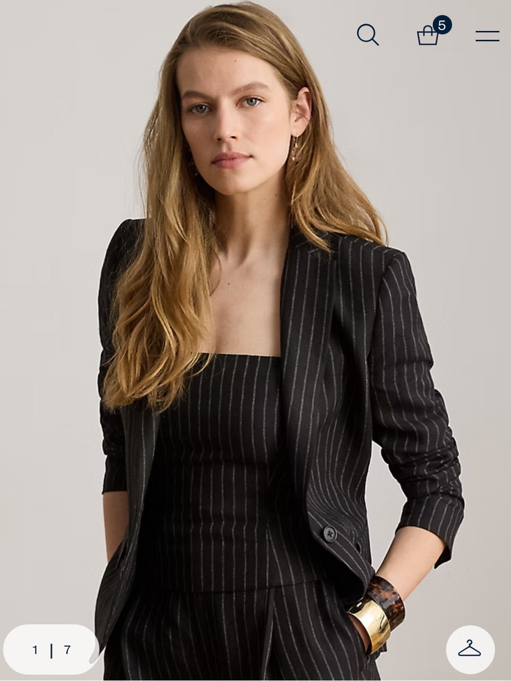 Ralph Lauren Black Label Black Pinstripe Wool Blazer size 4